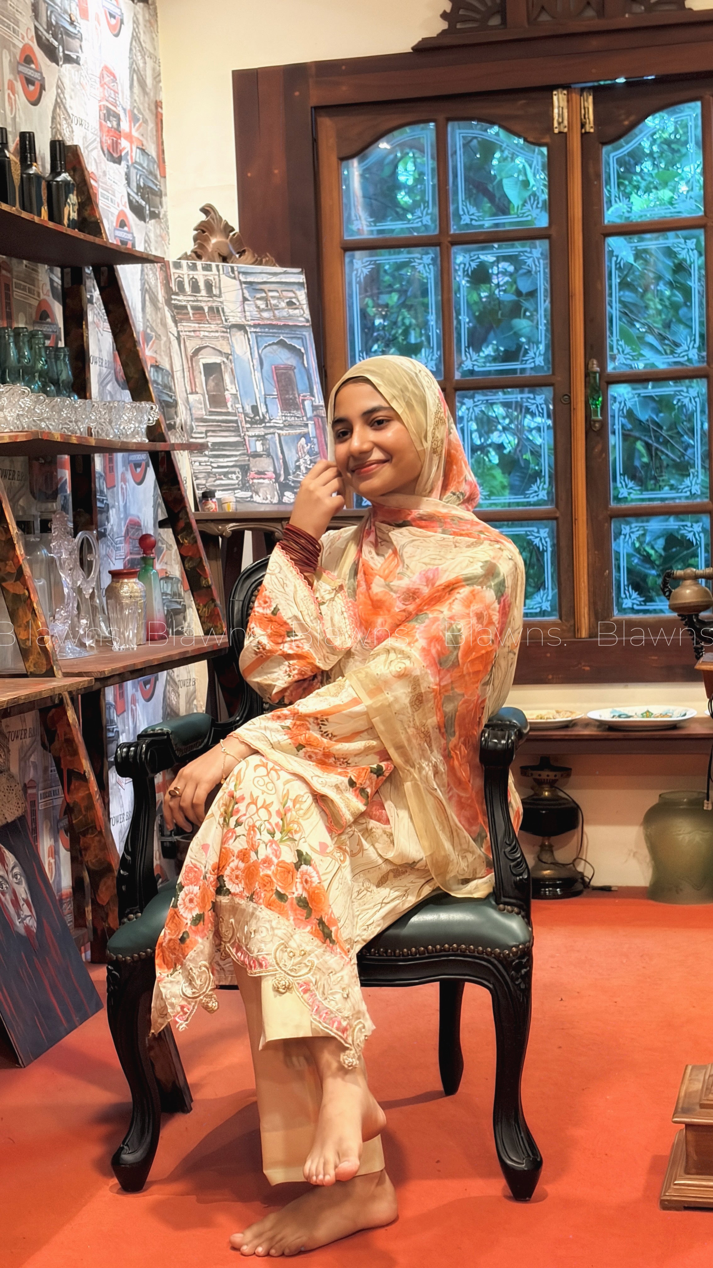 Cotton printed Pakistani suit set with lining