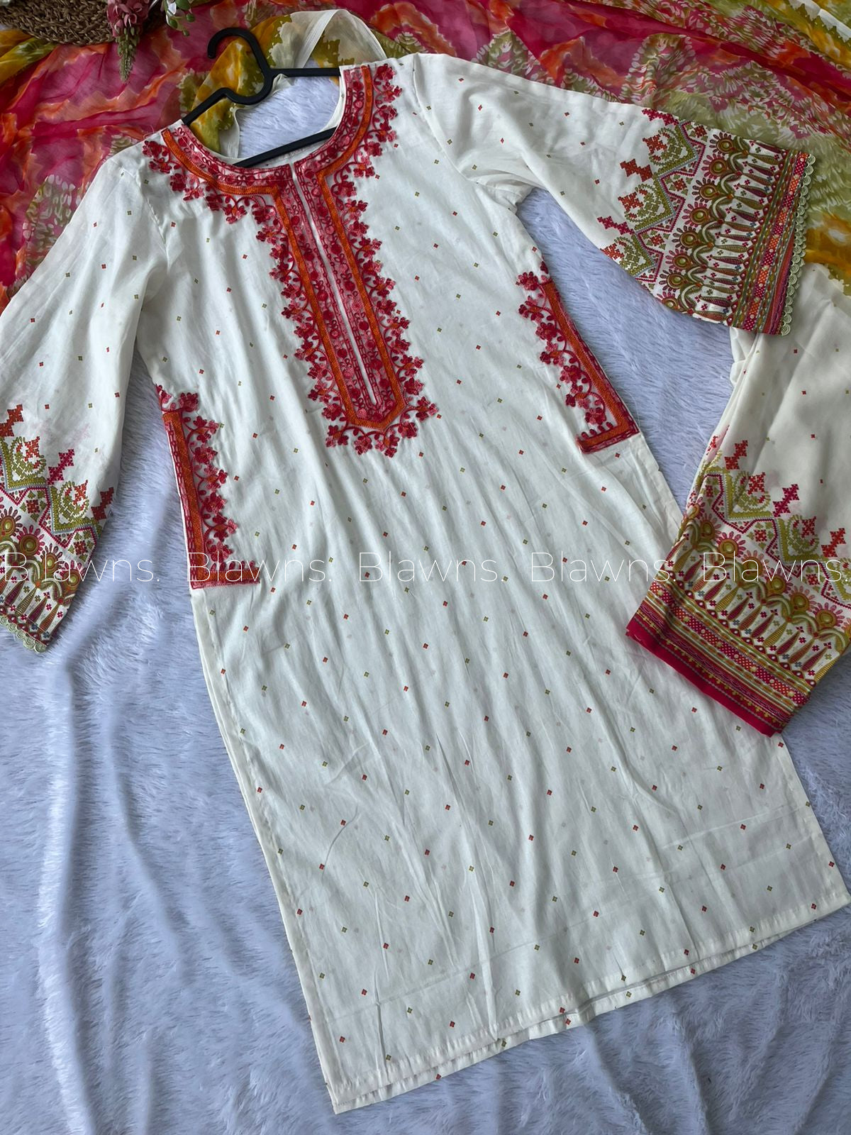 Embroidered pakistani stitched suitโ BLW-22