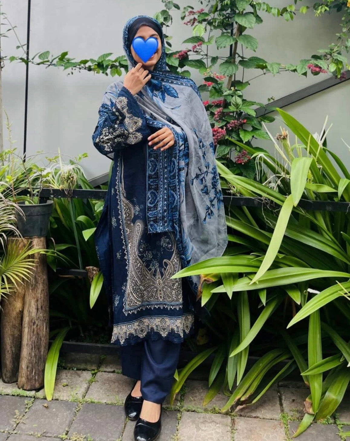 Embroidered Pakistani stitched suit