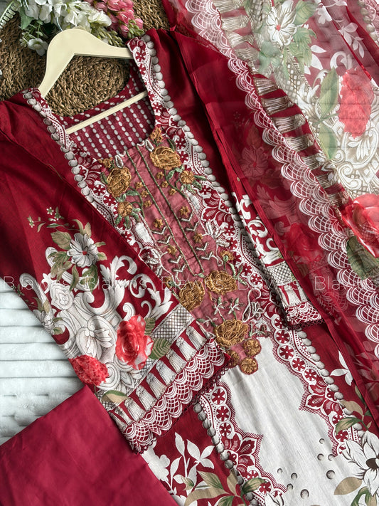 Cotton printed Pakistani suit set