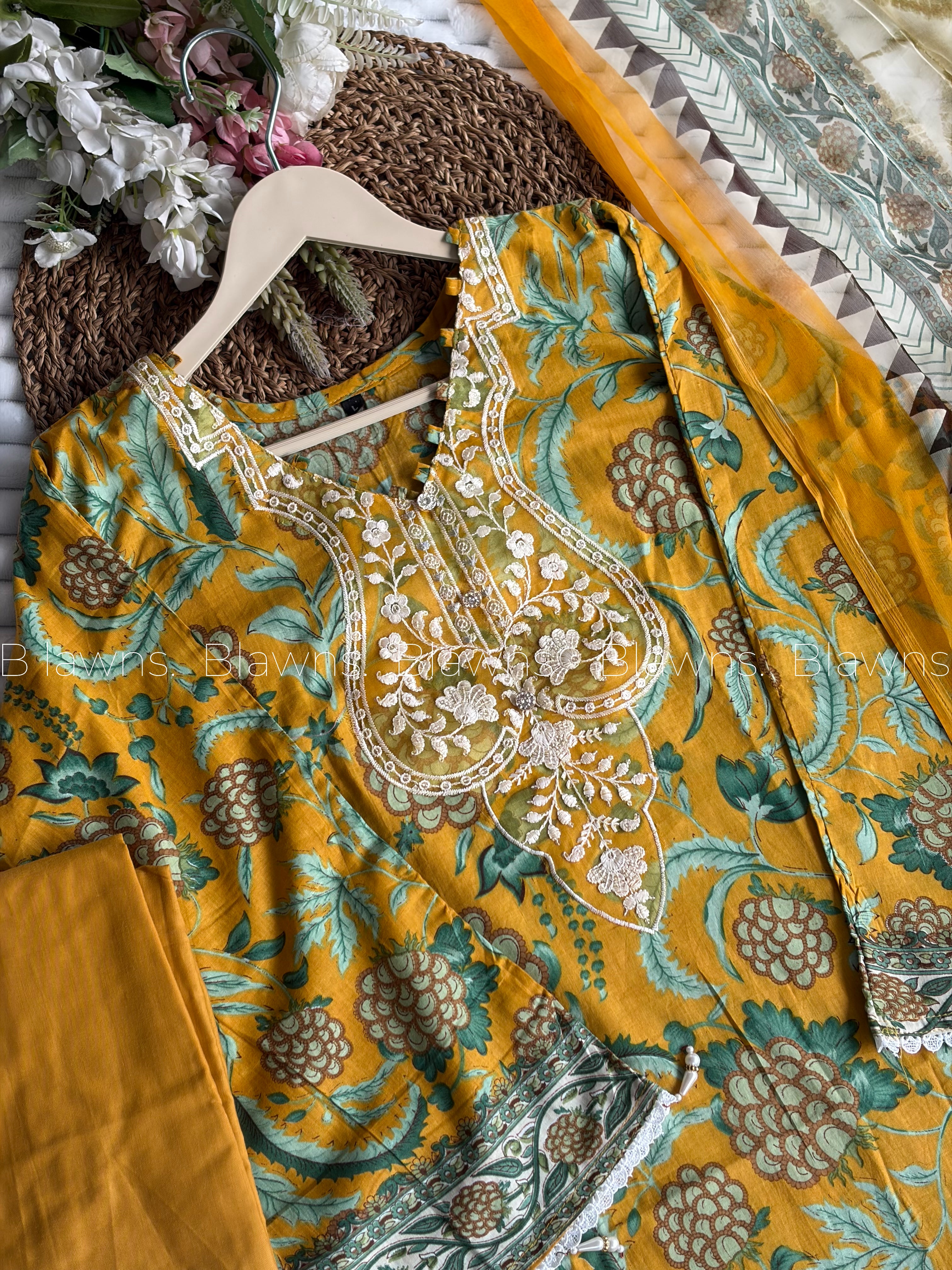 Embroidered Pakistani stitched Lawn Suit with Chiffon Dupatta BLW-
