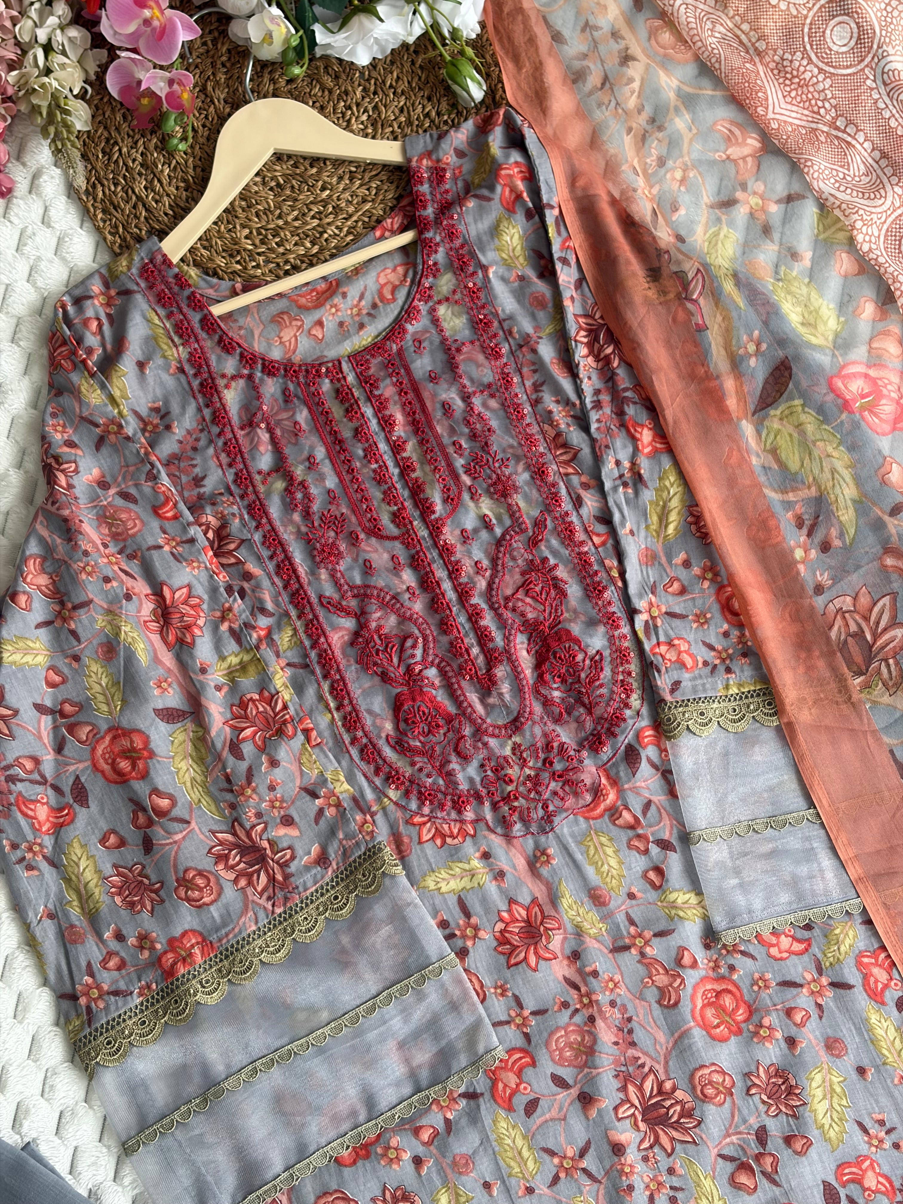 Cotton printed top with lining