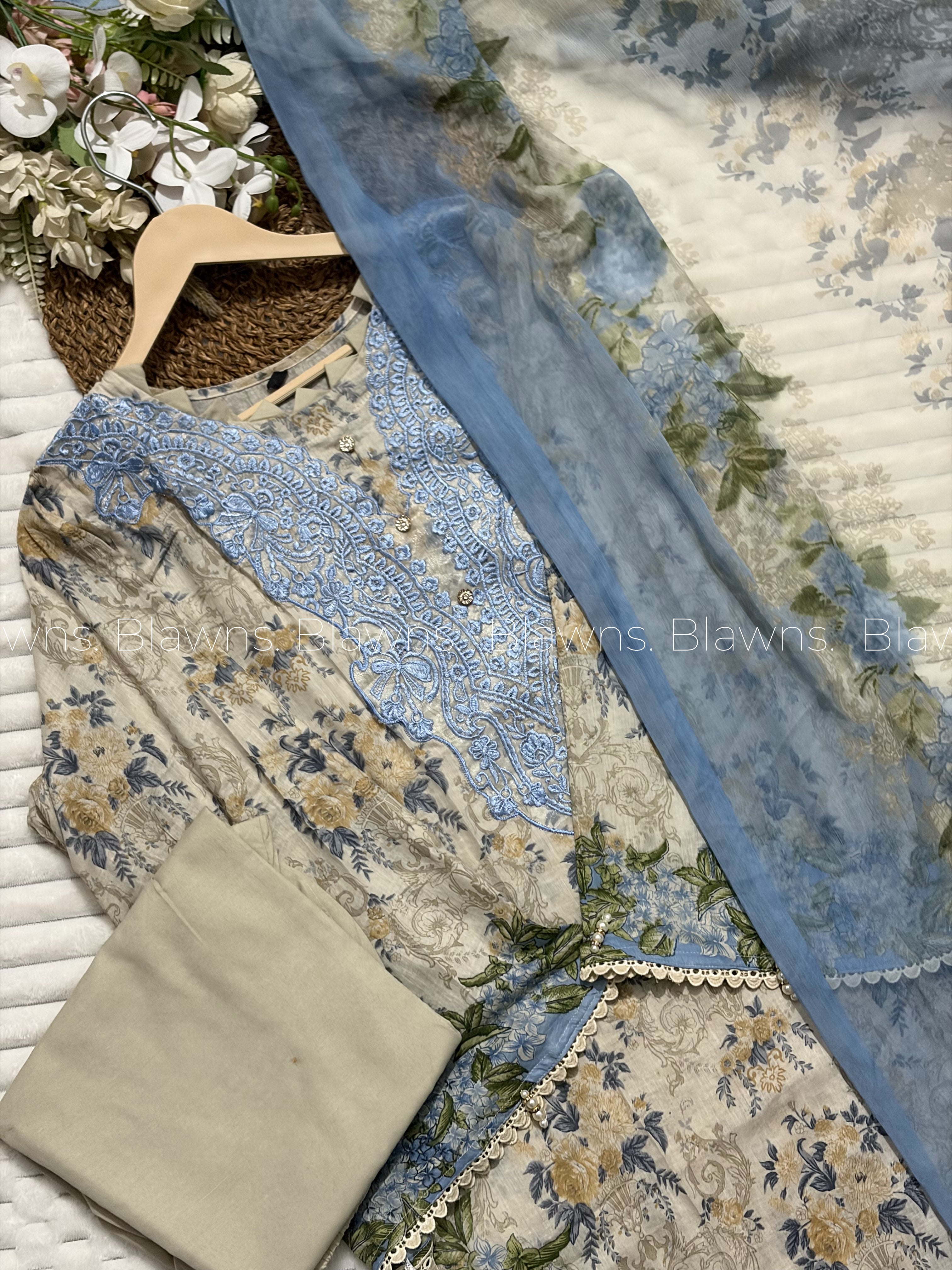 Cotton printed unstitched suit set