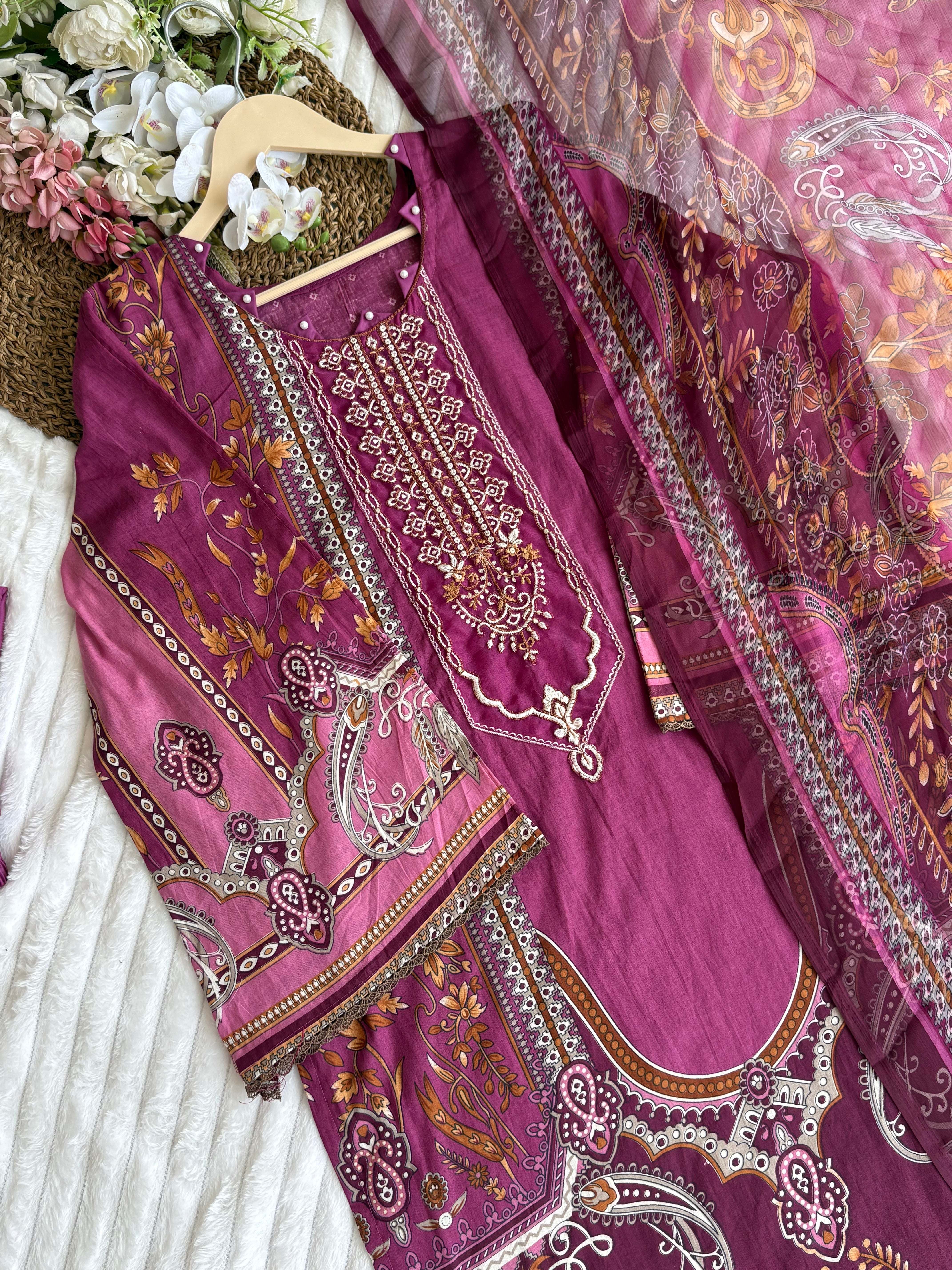 Cotton stitched Pakistani suit