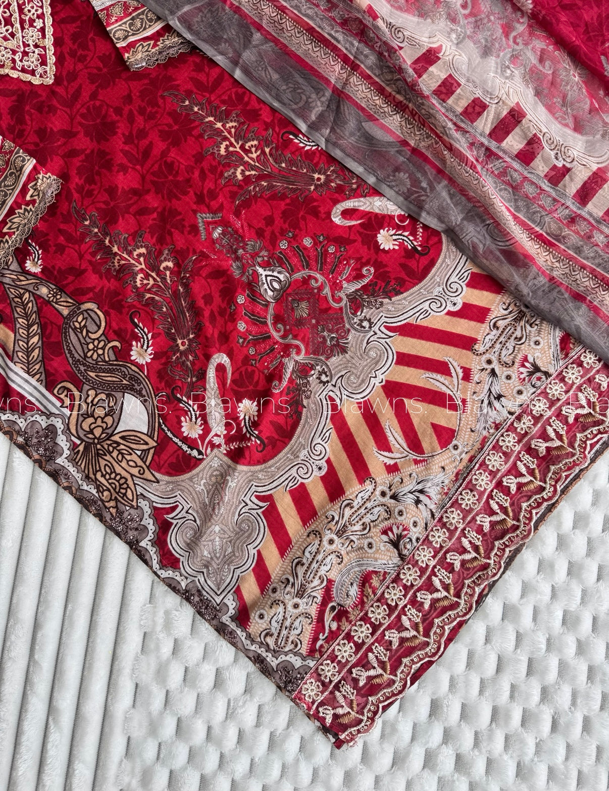 New cotton printed stitches suit set