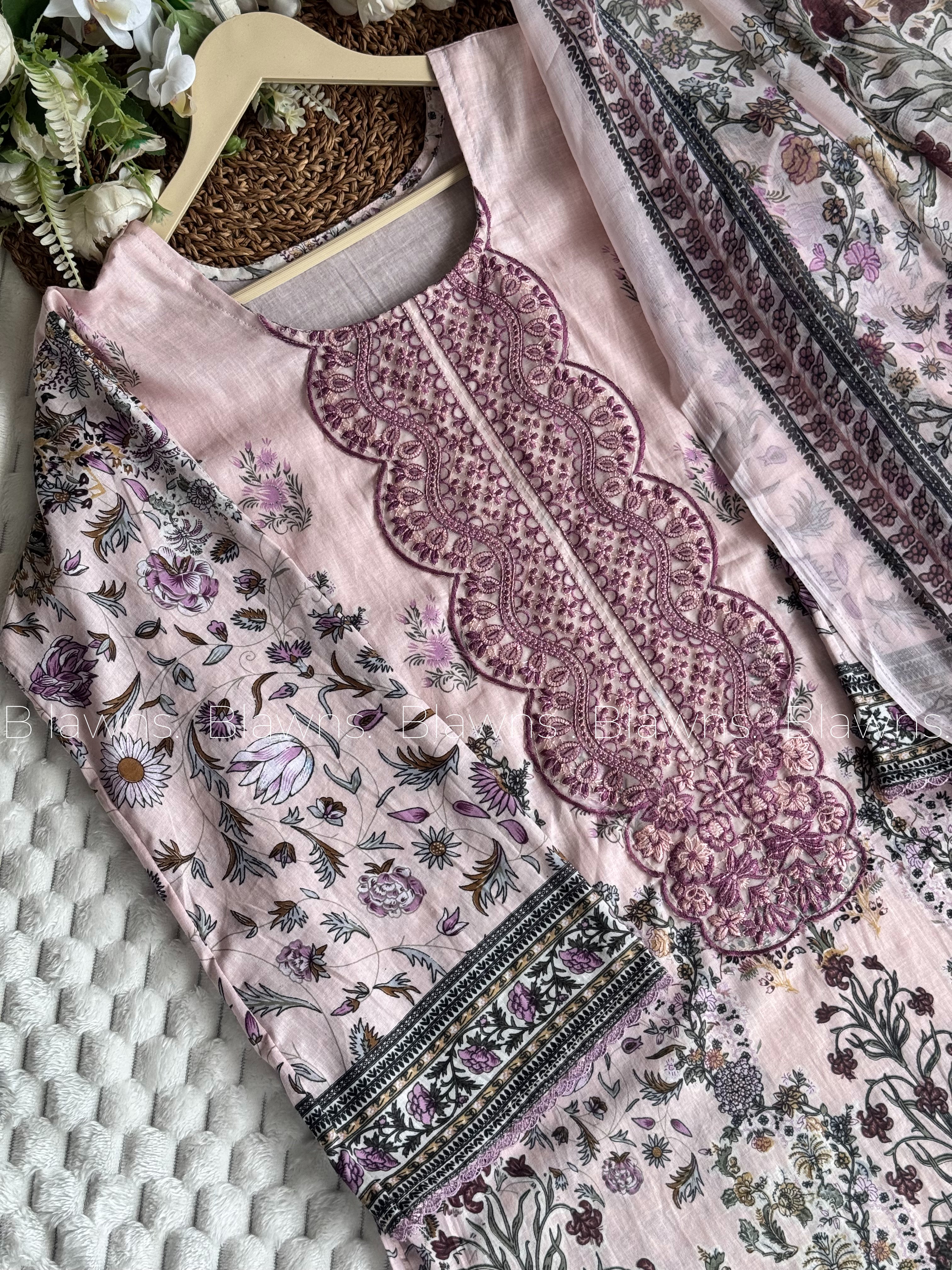 New cotton printed stitched suit set