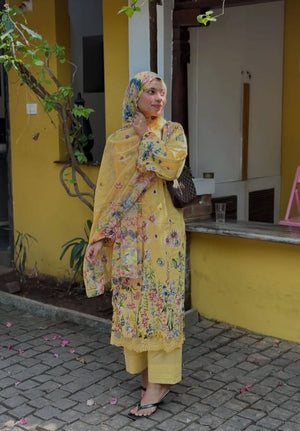 Size chart for Floral Pakistani suit BLW-8, sizes S to 3XL
