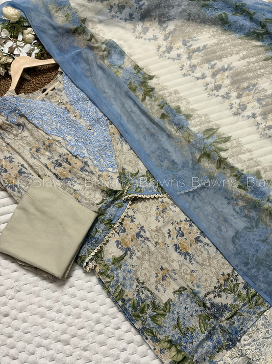 Cotton printed pakistani stitched suit set