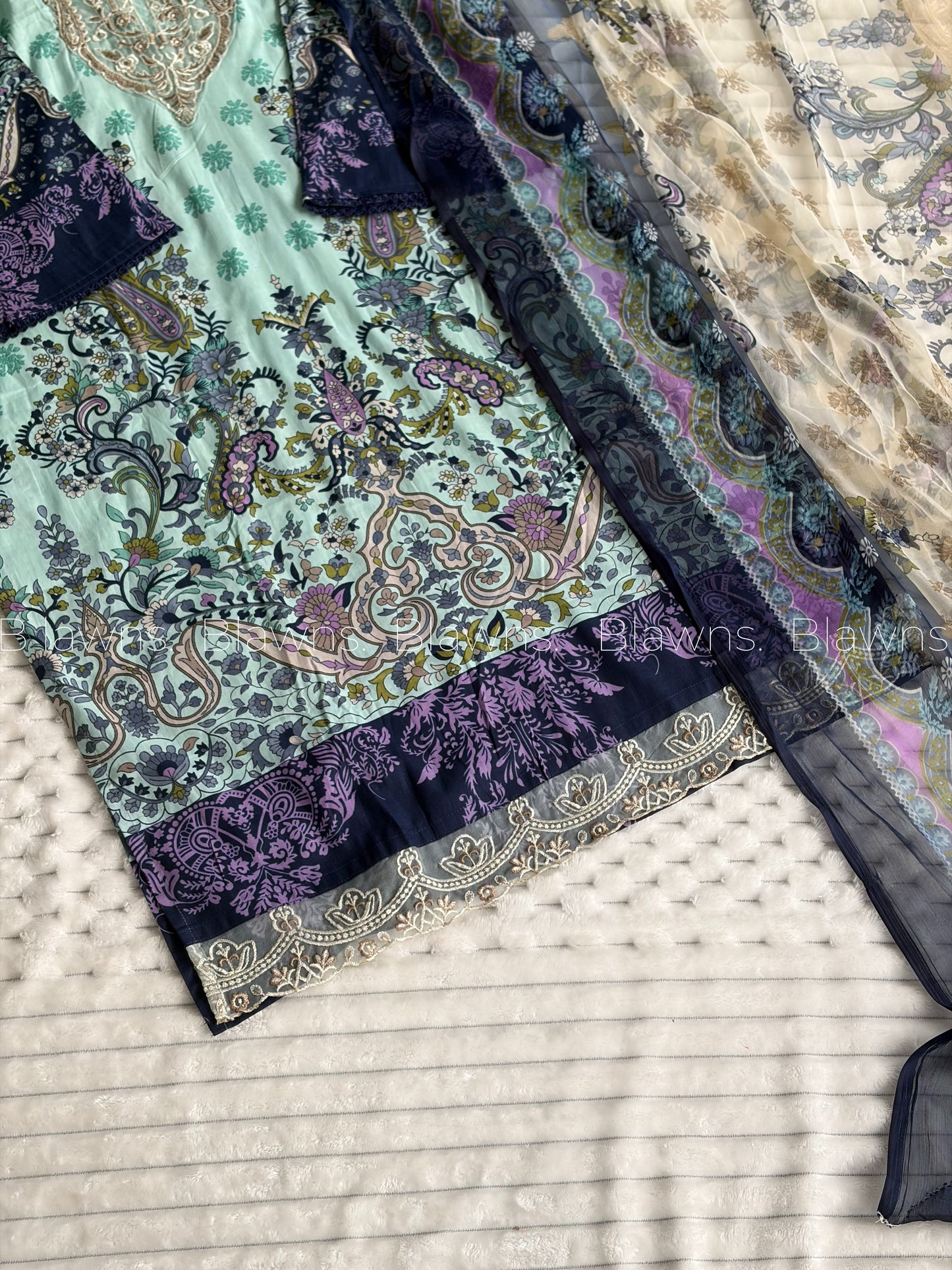 Embroidered Pakistani stitched Lawn Suit with Chiffon Dupatta BLW-
