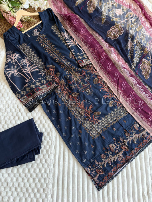 Embroidered stitched Pakistani suit