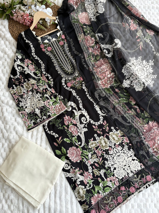 Cotton embroidery Pakistani stitched suit
