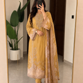 Mustard muslin suit