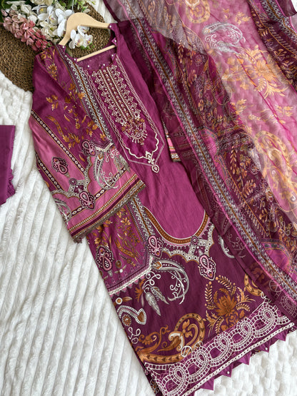 Cotton stitched Pakistani suit