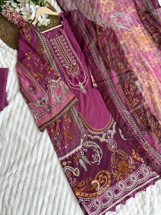Cotton stitched Pakistani suit