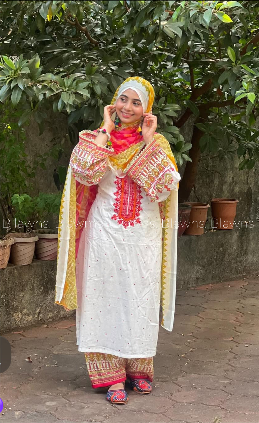 Embroidered pakistani stitched suit– BLW-22