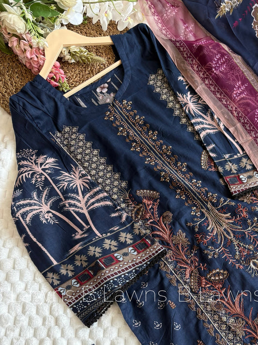 Embroidered stitched Pakistani suit