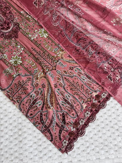 Cotton printed stitched suit set