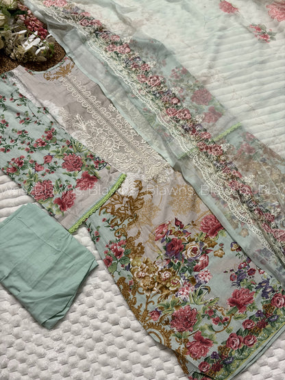 Embroidered Pakistani stitched Lawn Suit with Chiffon Dupatta BLW-