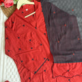 Cotton embroidery 3 pc suit set