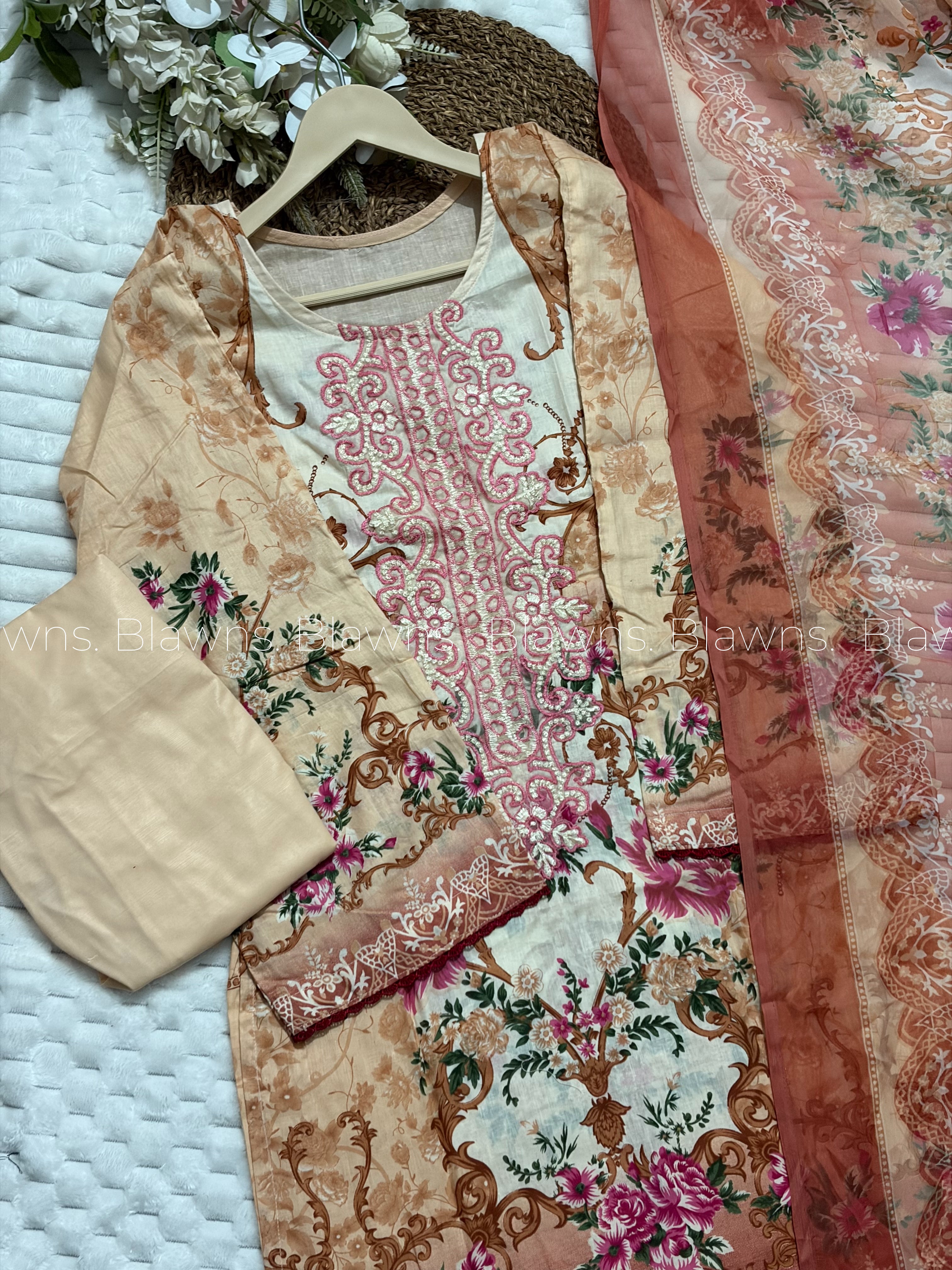 Cotton printed stitched pakistani suit