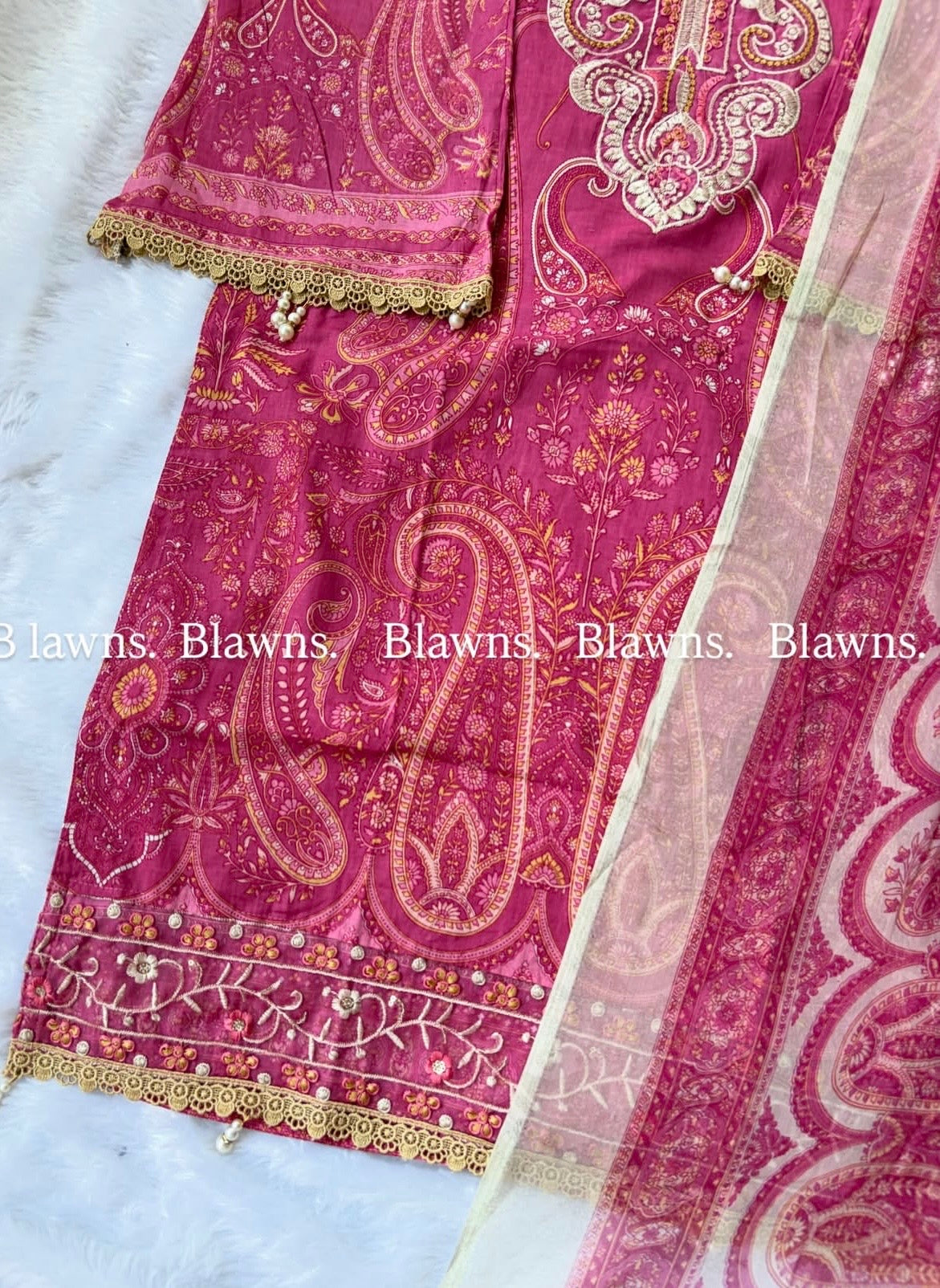 Cotton pronted stitched pakistani suit