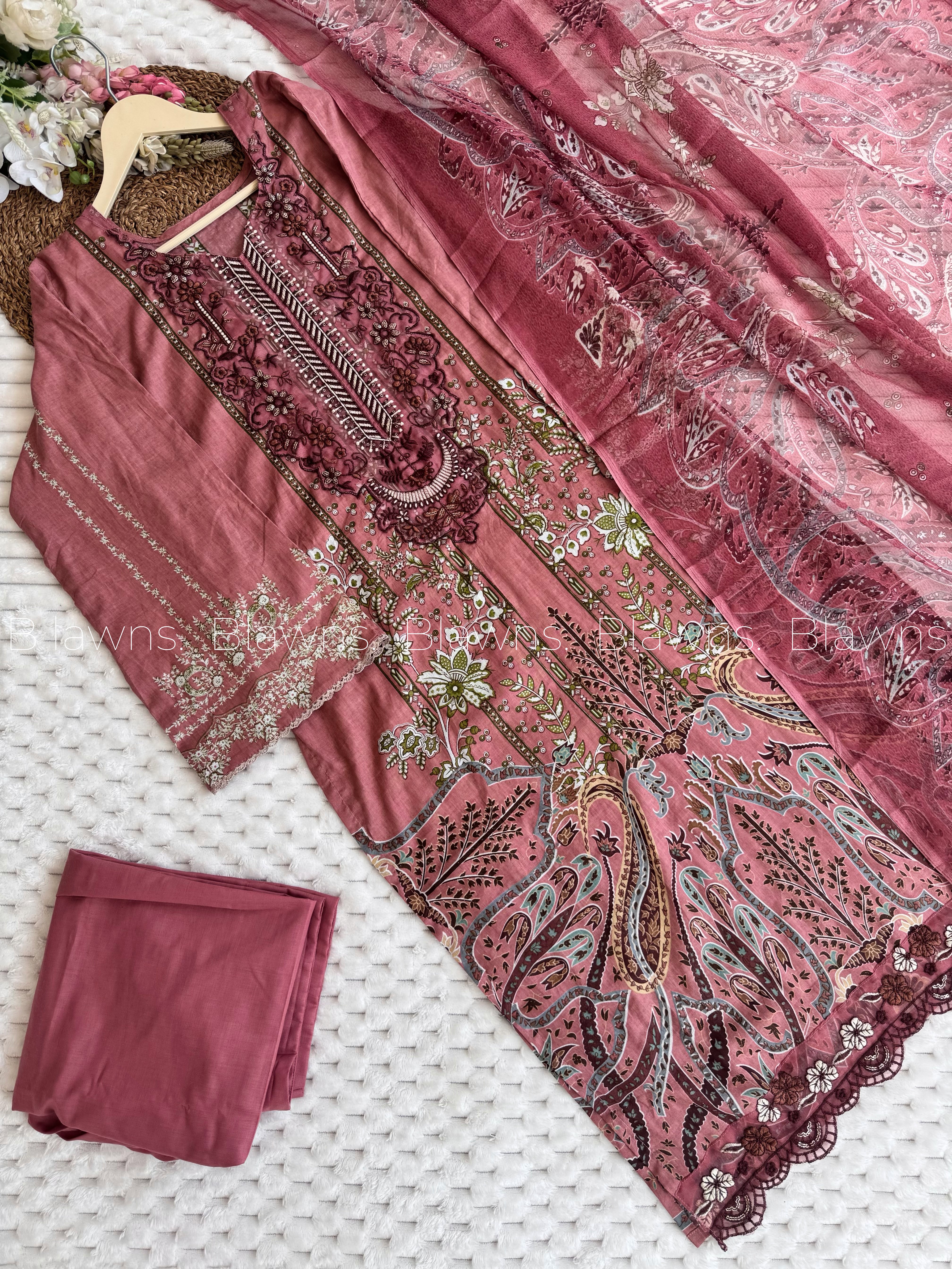 Cotton printed stitched suit set