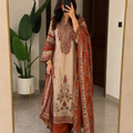 Readymade Viscose Muslin Digital Print with Aari work and diamond    suit