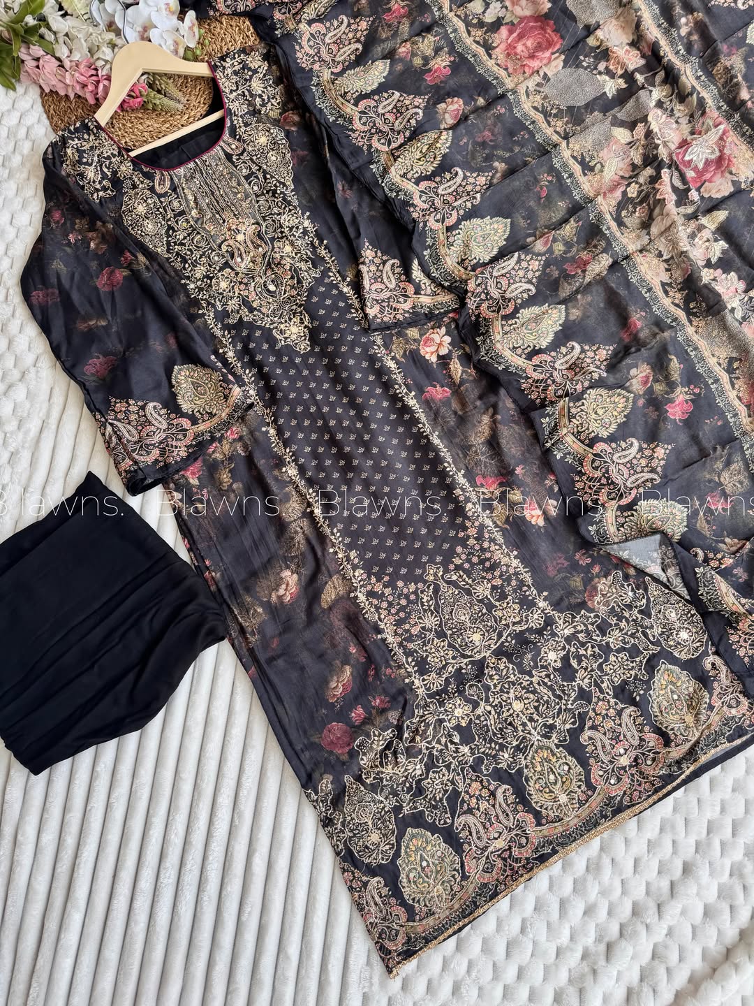 Muslin unstitched suit set