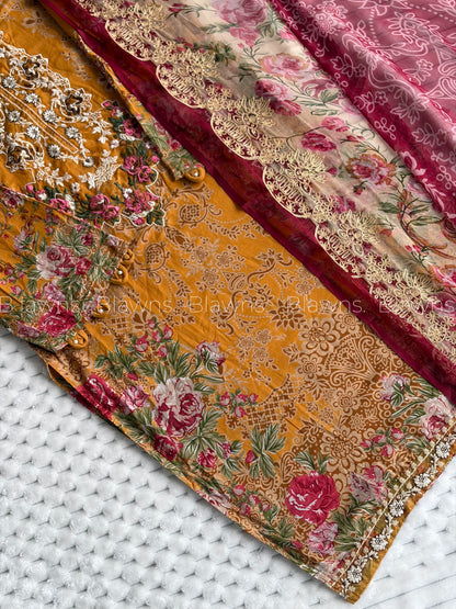 Embroidered Pakistani stitched Lawn Suit with Chiffon Dupatta BLW-