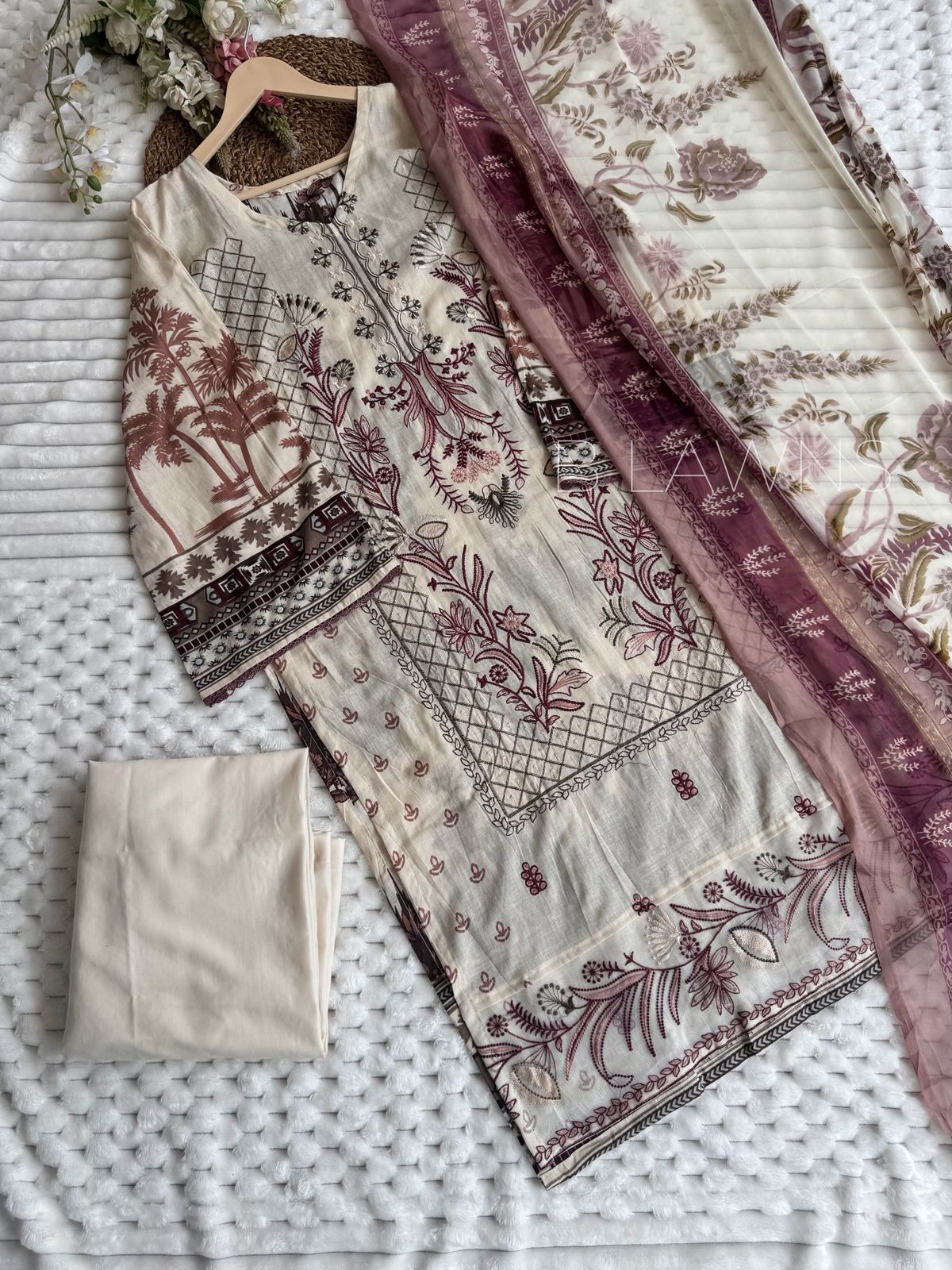 Embroidery Pakistani stitched with lining  suit– BLW-80