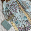 Pastel cotton printed pakistani suit