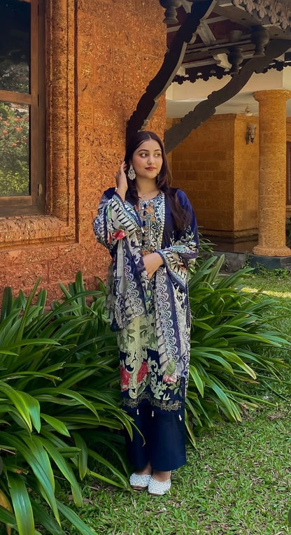 Embroidered Pakistani stitched Lawn Suit with Chiffon Dupatta BLW-