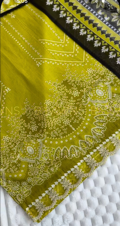 Embroidered pakistani unstitched suit