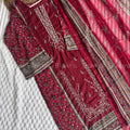 Cotton embroidered stitched suit