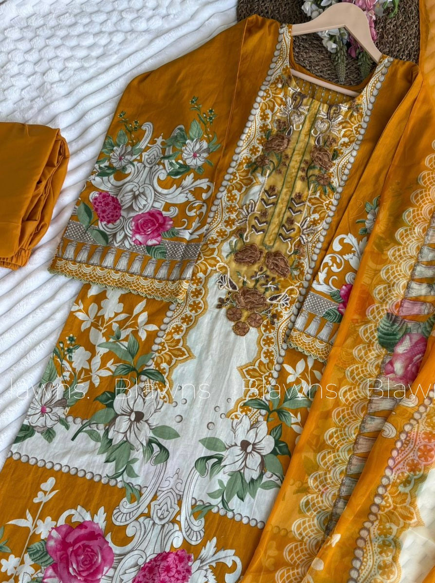 Cotton embroidery Pakistani stitched suit