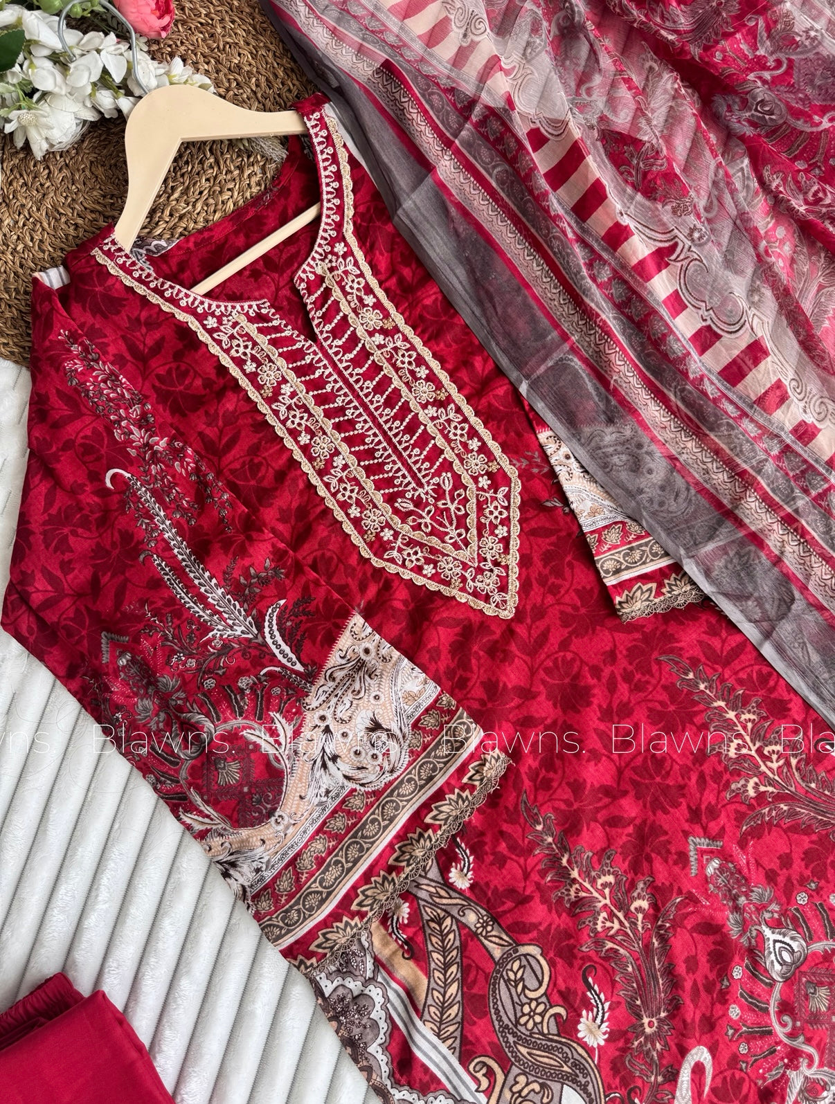 New cotton printed stitched suit set