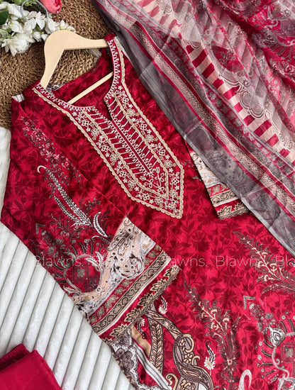 New cotton printed stitches suit set