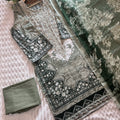 Embroidered Pakistani suit with chiffon dupatta– BLW-138