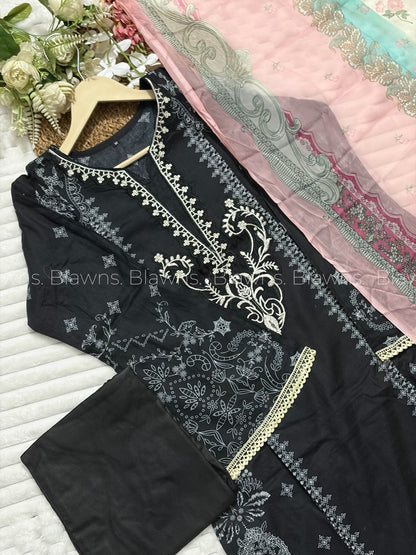 Embroidered Pakistani stitched Lawn Suit with Chiffon Dupatta BLW-1002