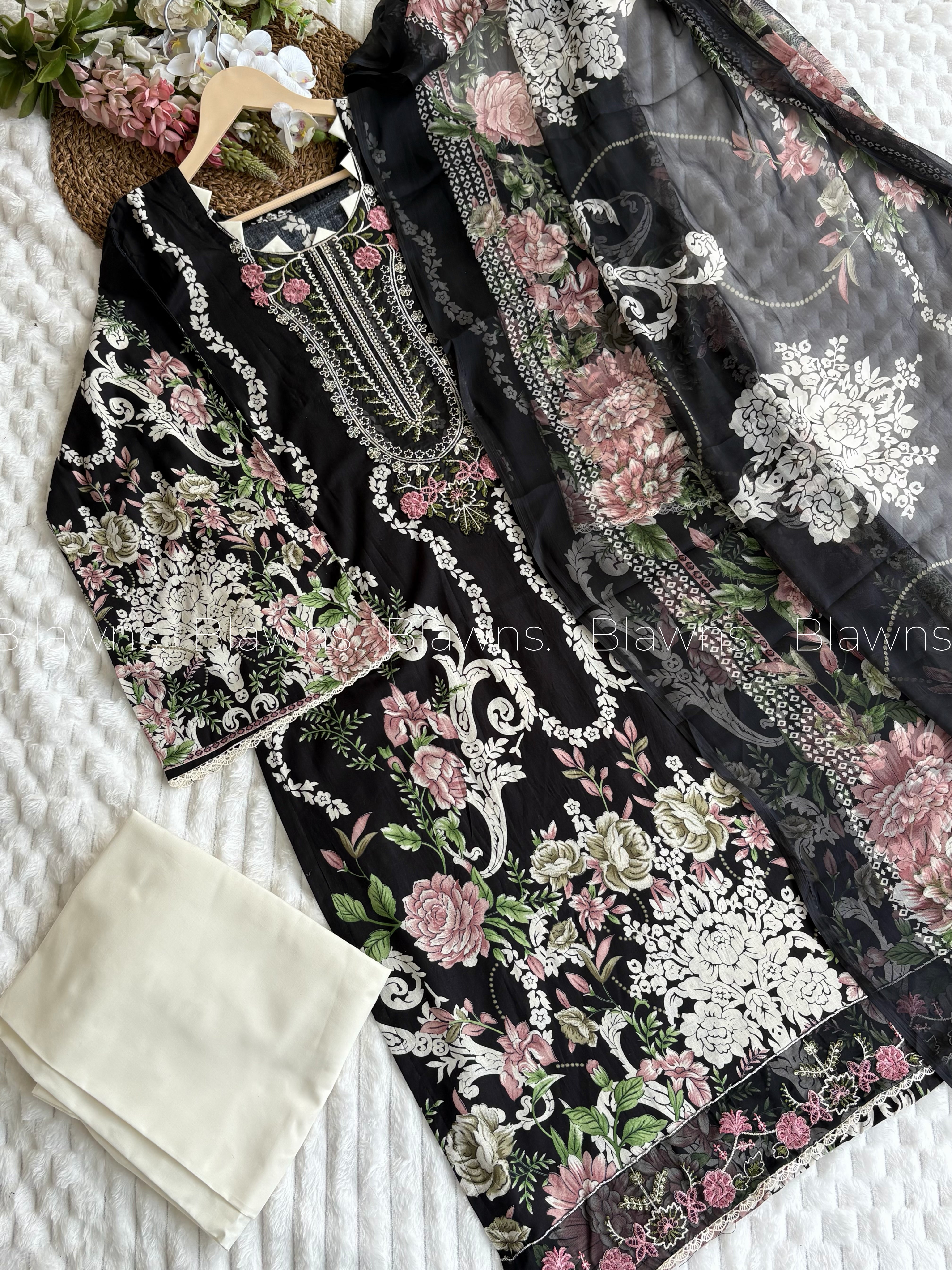 Cotton embroidery Pakistani stitched without lining suit