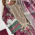 Cotton printed unstitched suit