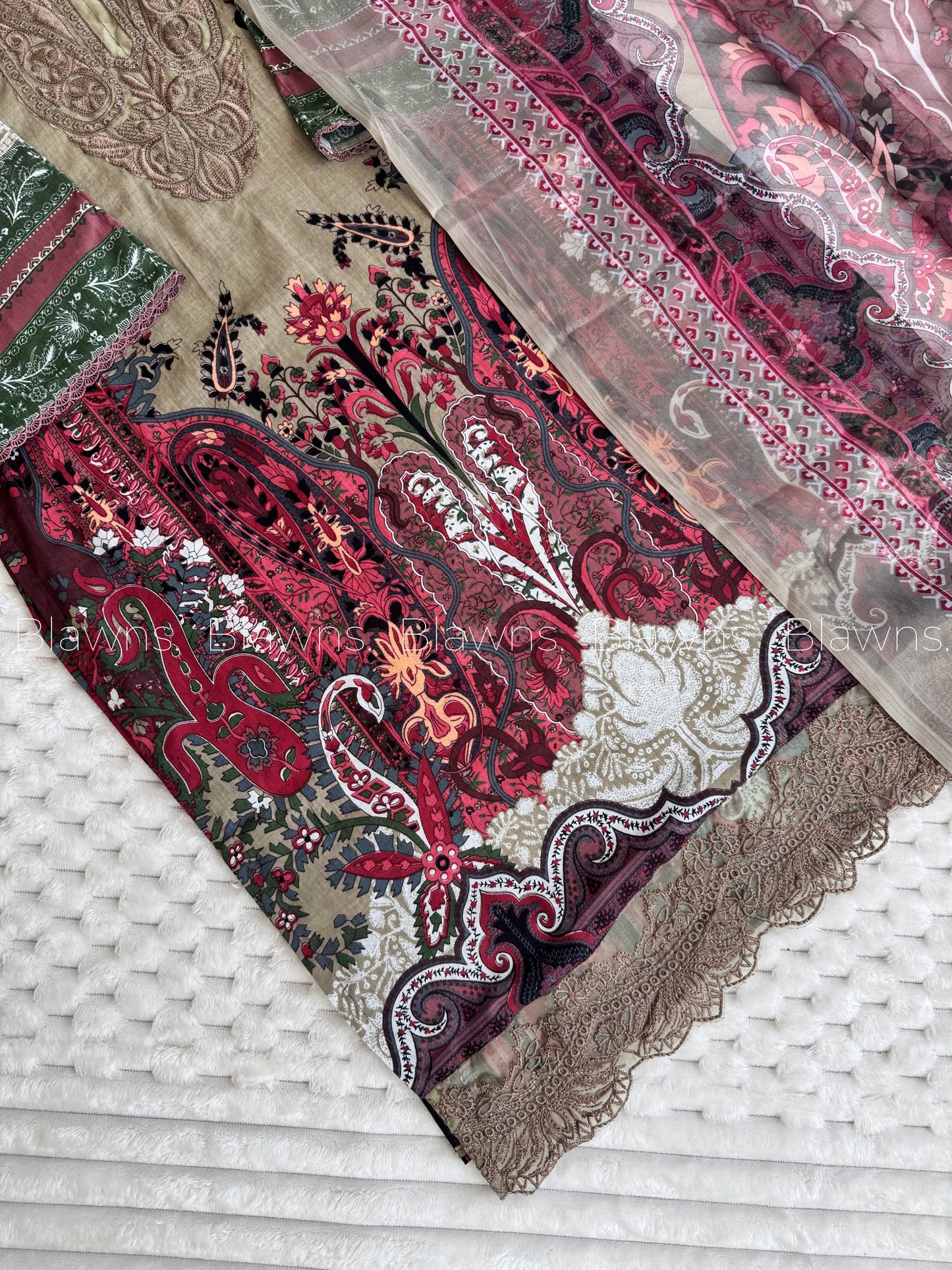Cotton embroidery printed suit set