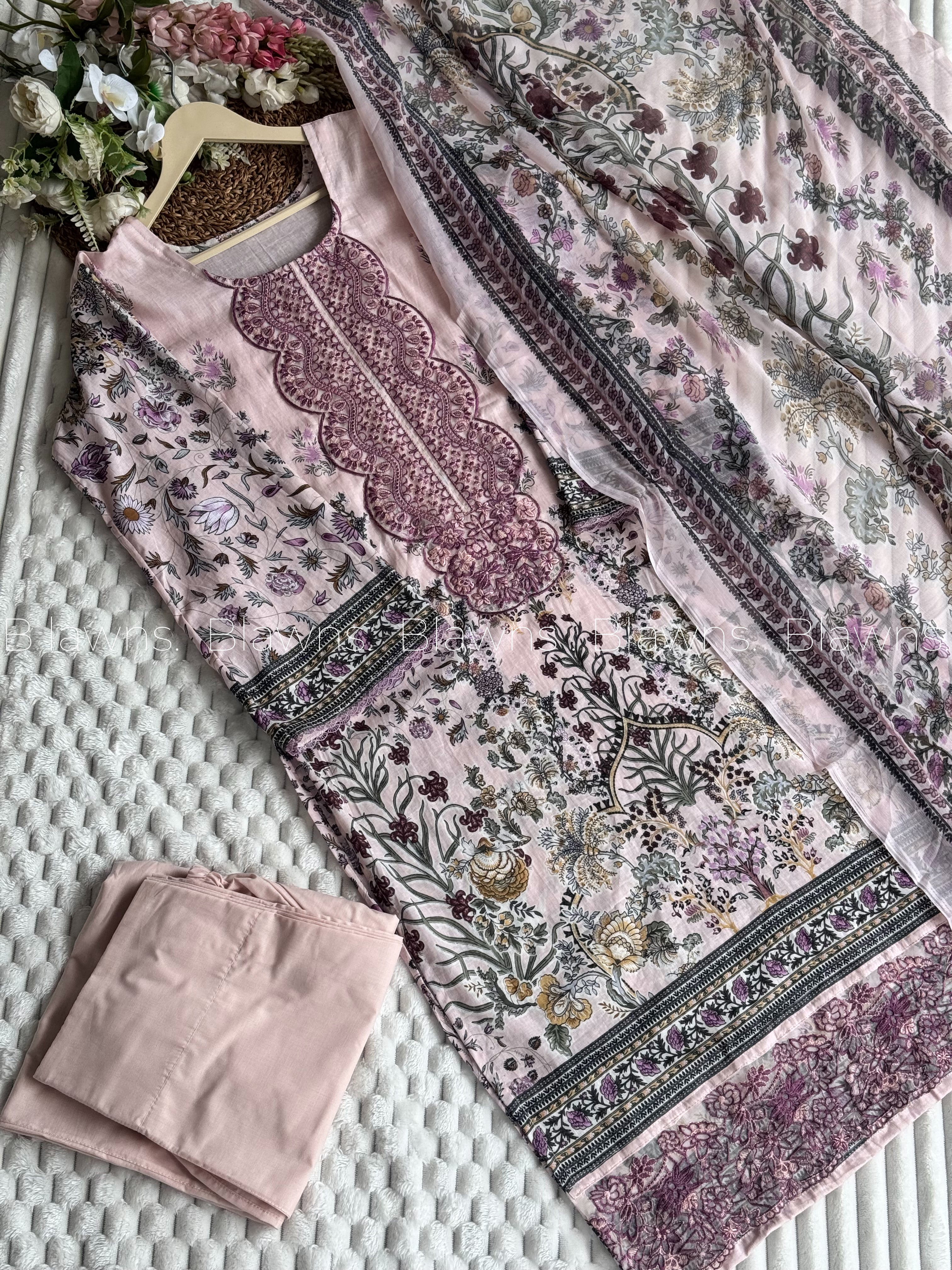 New cotton printed stitched suit set