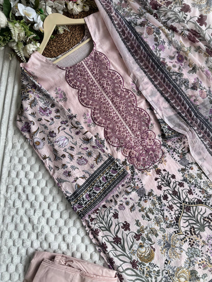 New cotton printed stitched suit set