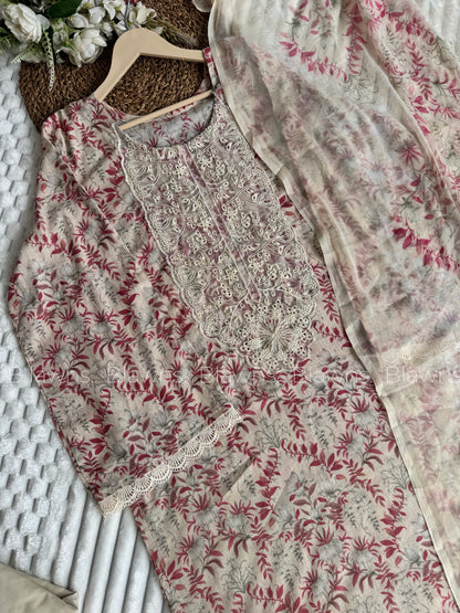 Cotton printed stitched suit