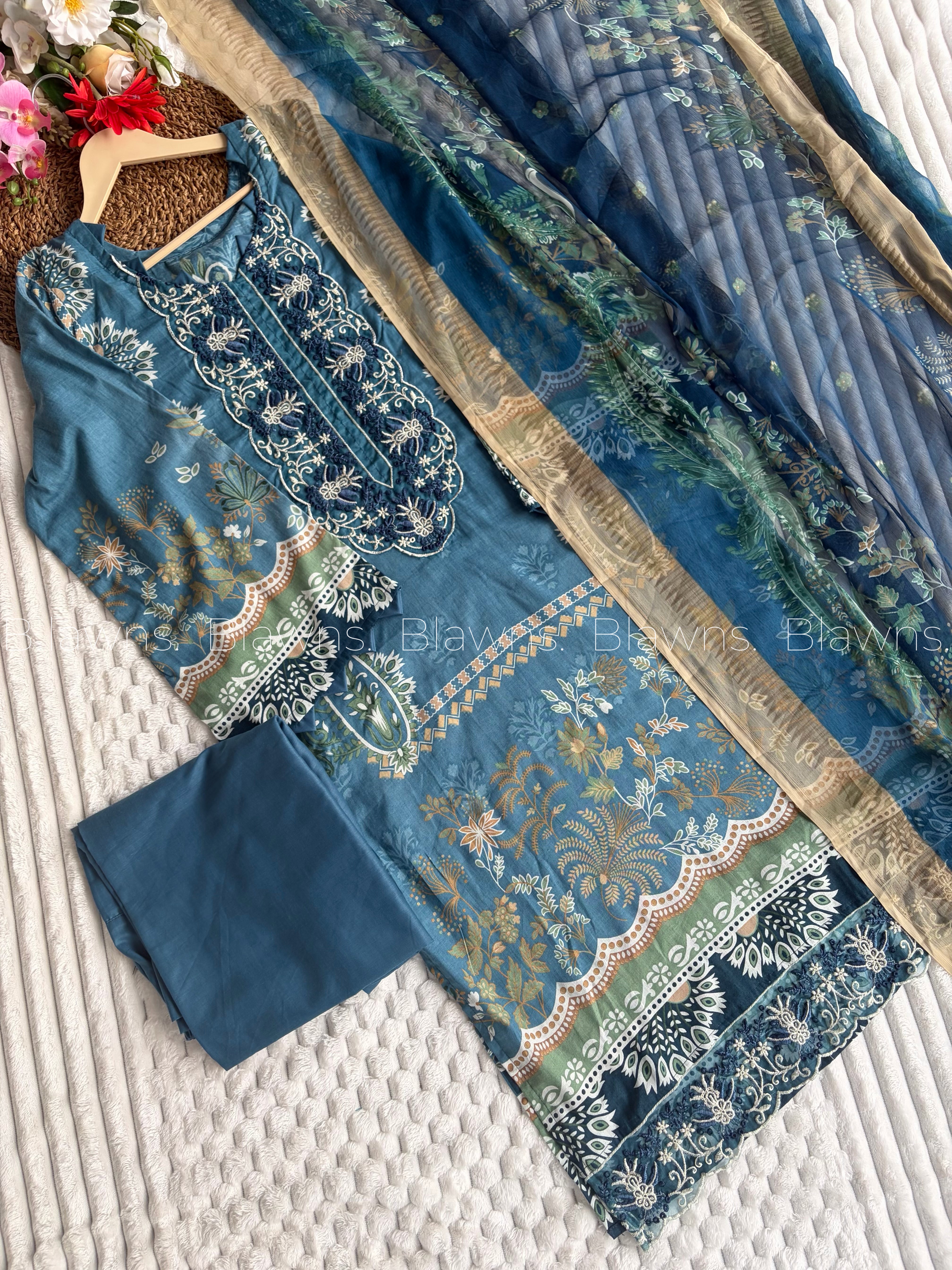 New cotton printed Pakistani suit with lining