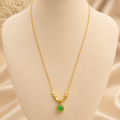 Green Stone Charm Necklace