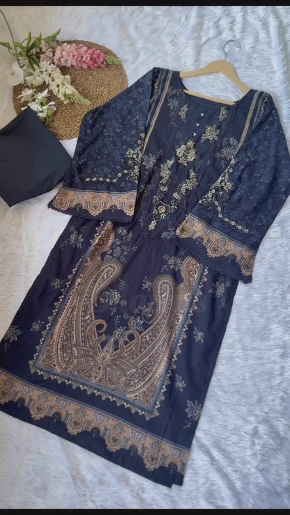 Embroidered Pakistani stitched suit