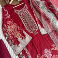 Embroidered Pakistani  Suit with Chiffon Dupatta – BLW-1014