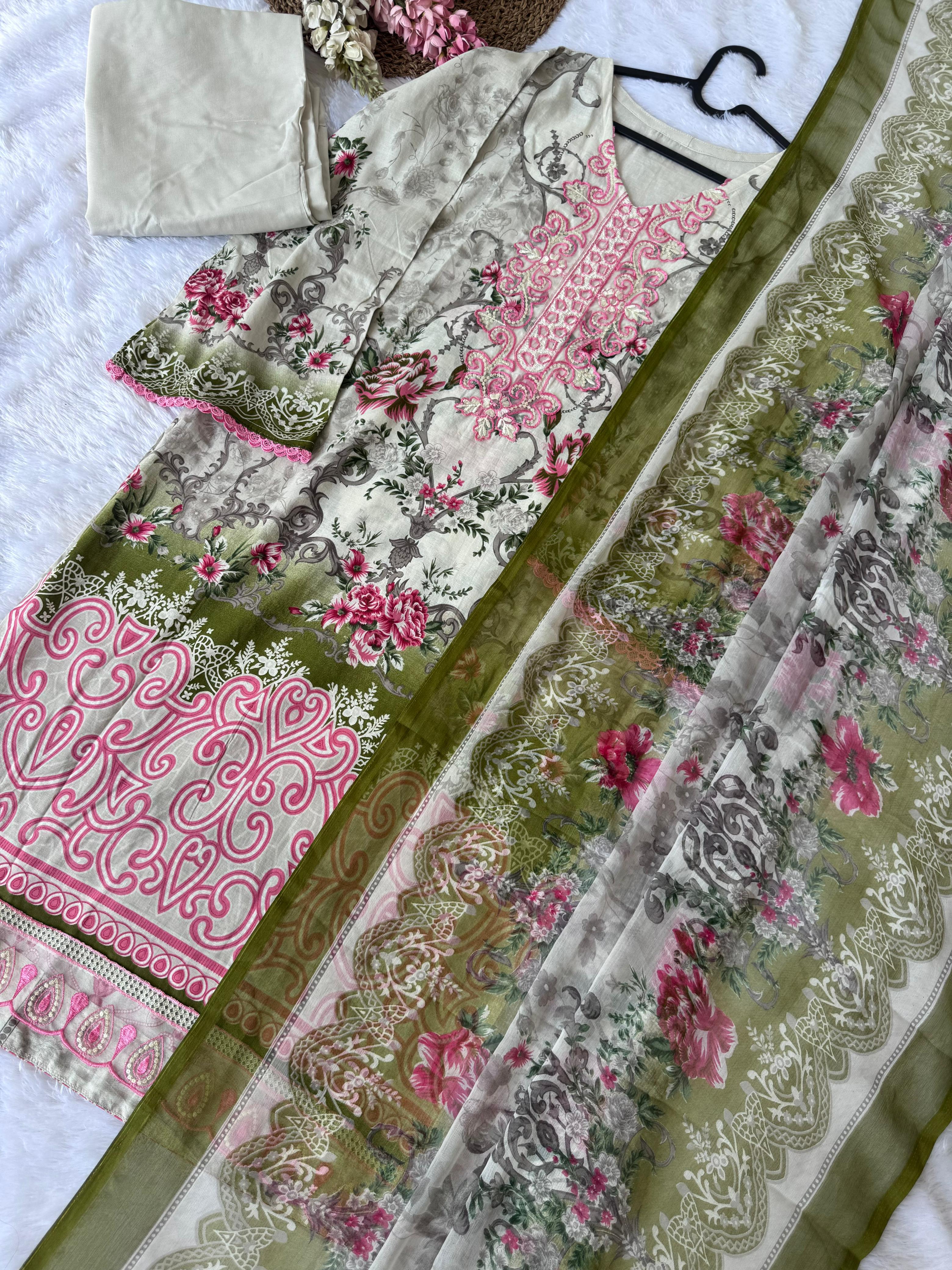 Pakistani suit BLW-27, dupatta detail